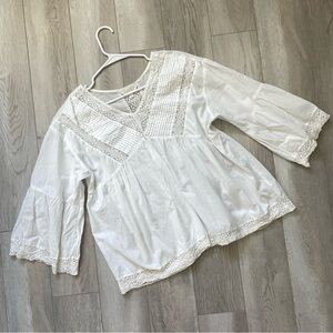 Adiva White Long Sleeve Top